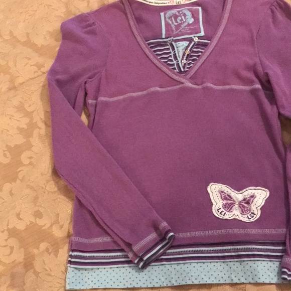 Girls L.E.I. Purple Long Sleeve Tee - Picture 5 of 11
